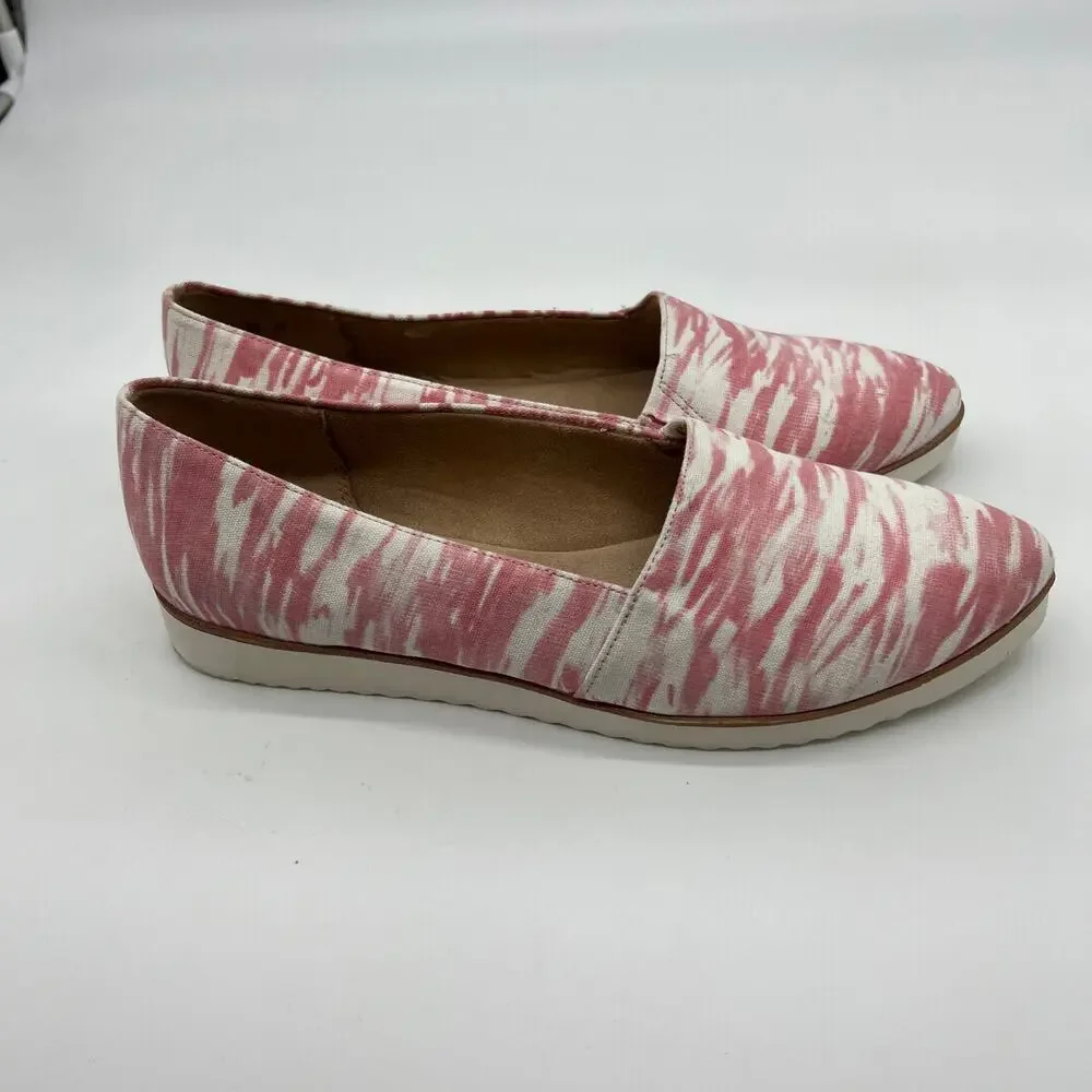 LifeStride Women's Shoes Size 6.5W Slip on Pink & White